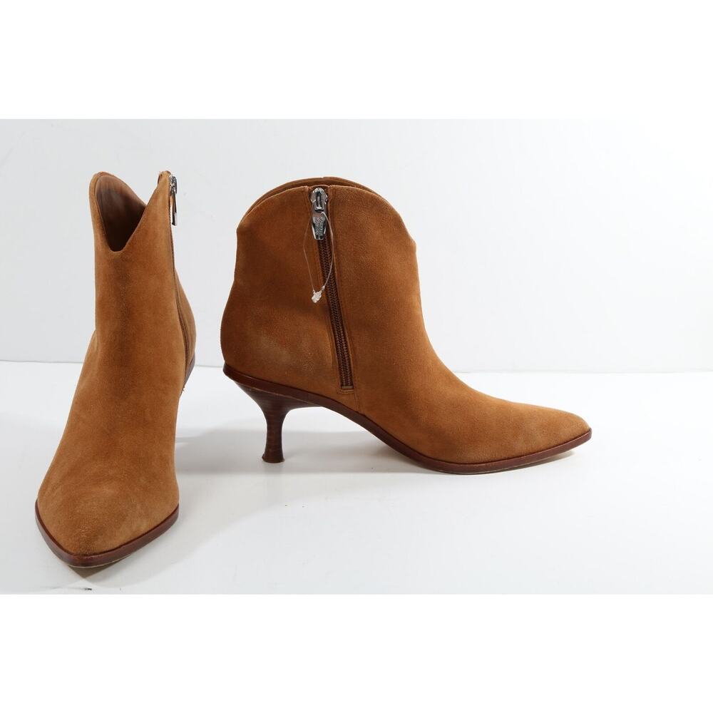 SIGERSON MORRISON Light Brown Suede Pointed Western Ankle Boots Booties Sz 37 - Picture 2 of 11